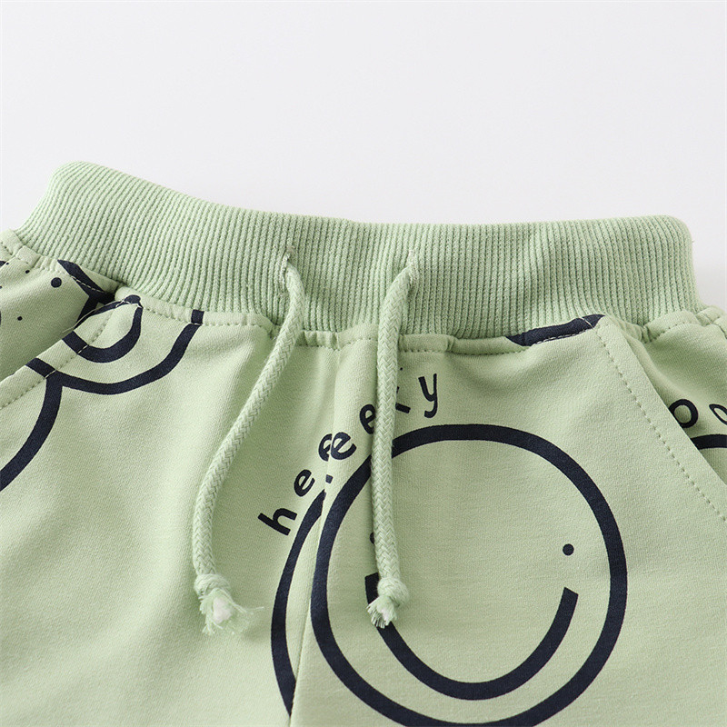 Ugróméterek 2-7T Nyári fiúk rövidnadrágok Mosoly nyomtatás Húzózsinór Baba Fiúk Lányok Rövid nadrágok Ruhák Gyermek Gyerek Nadrágok