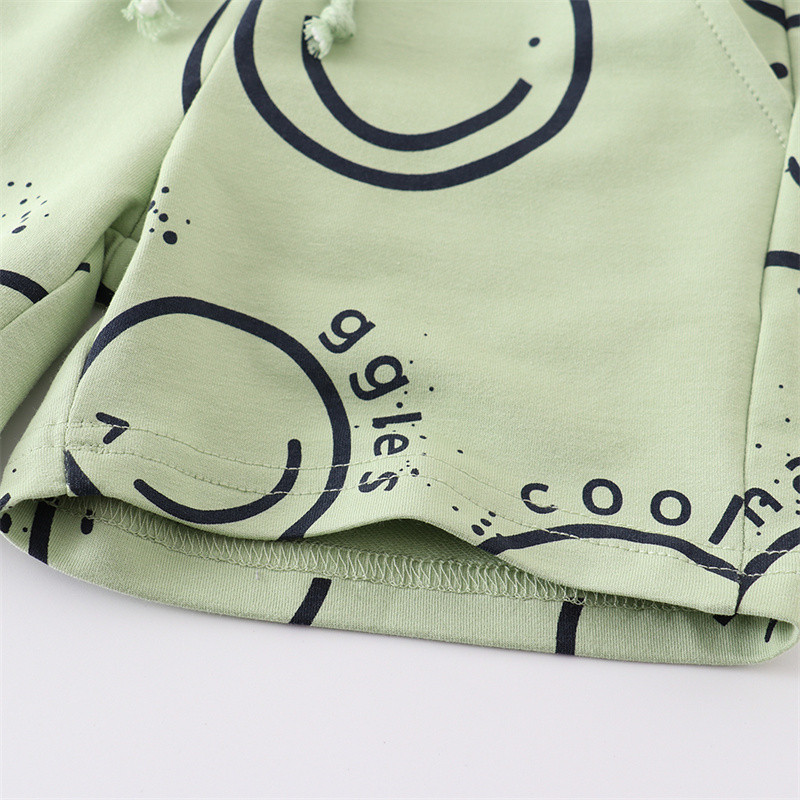 Ugróméterek 2-7T Nyári fiúk rövidnadrágok Mosoly nyomtatás Húzózsinór Baba Fiúk Lányok Rövid nadrágok Ruhák Gyermek Gyerek Nadrágok