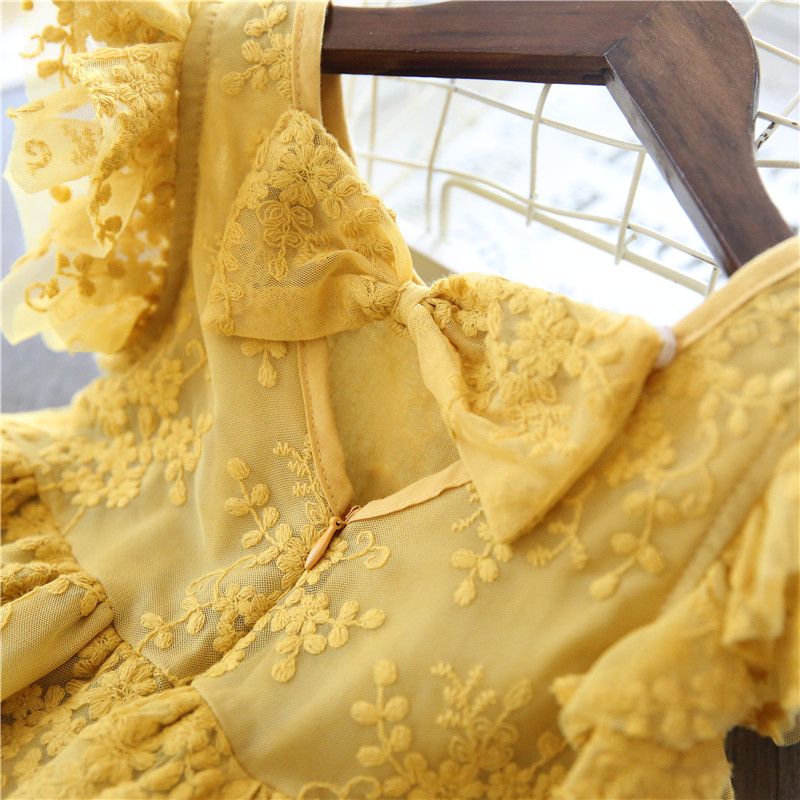 Lillepitsiga beebide suvekleidid tüdrukutele, varrukateta 3-8-aastastele lastele, vabaajarõivad kooliriietus, peokleit