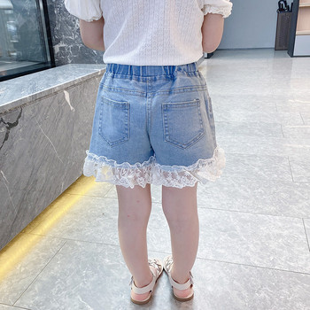 IEENS Κοριτσίστικο τζιν σορτς Παιδικό τζιν κοντό παντελόνι Βρεφικό casual δαντελένιο σορτς παντελόνι παραλίας για 4-13 ετών Παιδικά καλοκαιρινά ρούχα