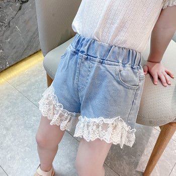 IEENS Κοριτσίστικο τζιν σορτς Παιδικό τζιν κοντό παντελόνι Βρεφικό casual δαντελένιο σορτς παντελόνι παραλίας για 4-13 ετών Παιδικά καλοκαιρινά ρούχα