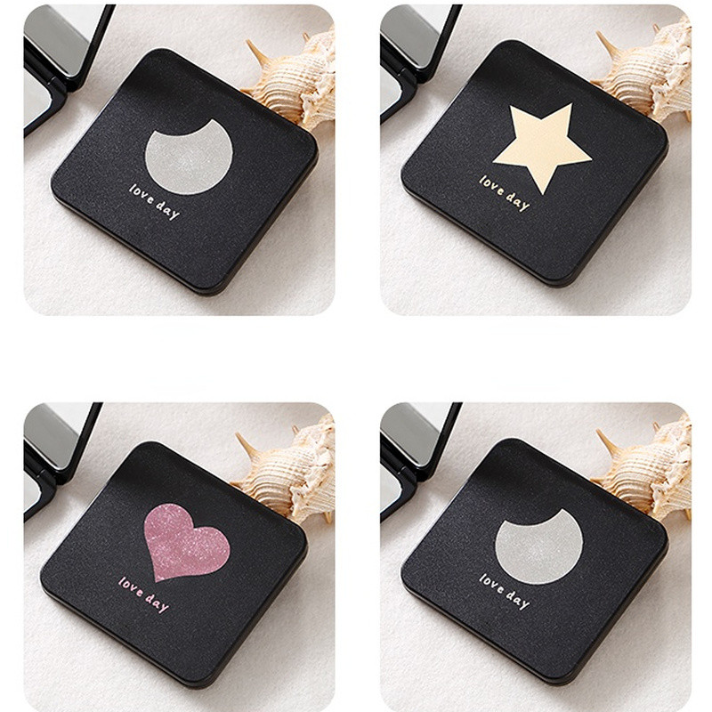 Salokāms kosmētikas spogulis Mini kvadrātveida kosmētikas spogulis tualetes spogulis pārnēsājami rokas spoguļi Divpusēji kompakts spogulis kabatas kosmētikas spogulis