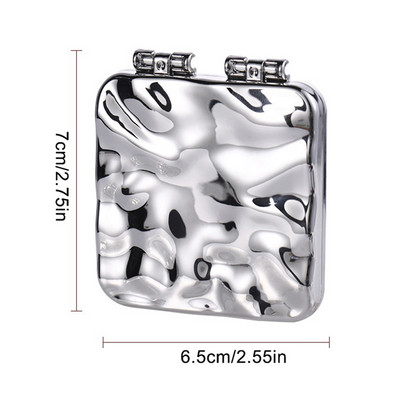 Kokkupandav kosmeetiline kätepeegli meigipeegel Suurendatav kokkupandav kahe taskuga väike meigipeegel reisimiseks mõeldud kosmeetikavahendite jaoks