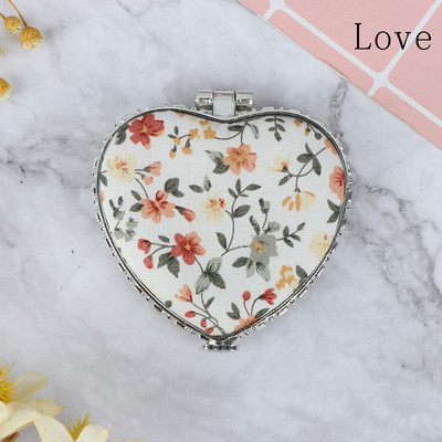 Kokkupandav kosmeetiline kätepeegli meigipeegel Suurendatav kokkupandav kahe taskuga väike meigipeegel reisimiseks mõeldud kosmeetikavahendite jaoks