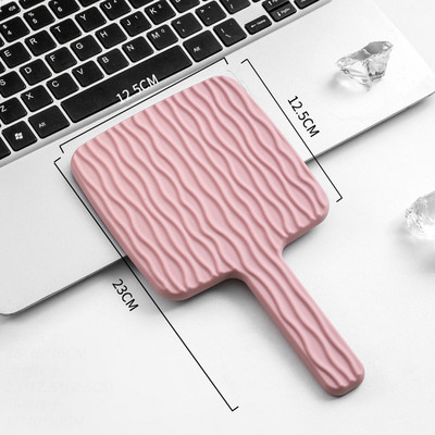 Pārnēsājams Mini Ins šķidras formas rokas spogulis kvadrātveida kosmētikas kosmētiskais spogulis ar rokturi, skaistumkopšanas spoguļi skropstu pieaudzēšanai