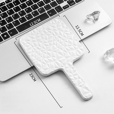 Pārnēsājams Mini Ins šķidras formas rokas spogulis kvadrātveida kosmētikas kosmētiskais spogulis ar rokturi, skaistumkopšanas spoguļi skropstu pieaudzēšanai