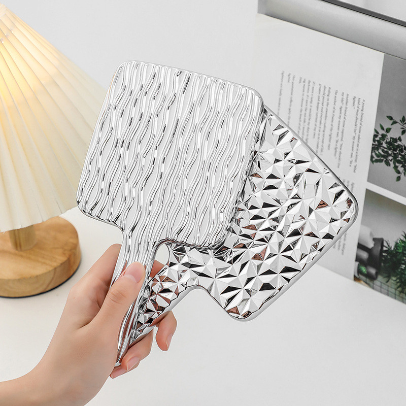 Pārnēsājams Mini Ins šķidras formas rokas spogulis kvadrātveida kosmētikas kosmētiskais spogulis ar rokturi, skaistumkopšanas spoguļi skropstu pieaudzēšanai