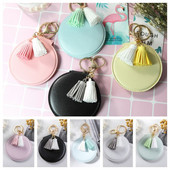 Kétoldalas kerek tükör sminktükör friss színek aranyos hordozható tükörtáska medál utazási méretű zsebtükör női