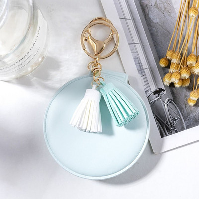 Kétoldalas kerek tükör sminktükör friss színek aranyos hordozható tükörtáska medál utazási méretű zsebtükör női