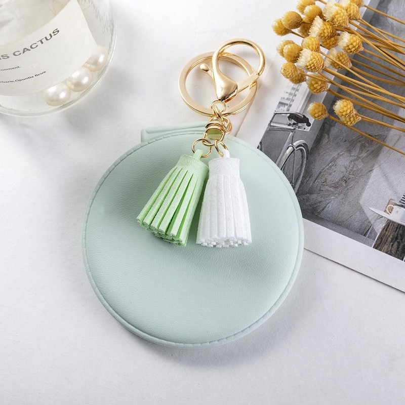 Kétoldalas kerek tükör sminktükör friss színek aranyos hordozható tükörtáska medál utazási méretű zsebtükör női