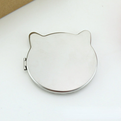 Sirds kaķa formas pārnēsājams saliekams spogulis Mini kompakts nerūsējošā tērauda metāla spogulis kosmētikas futrālis grima rīki augstas kvalitātes