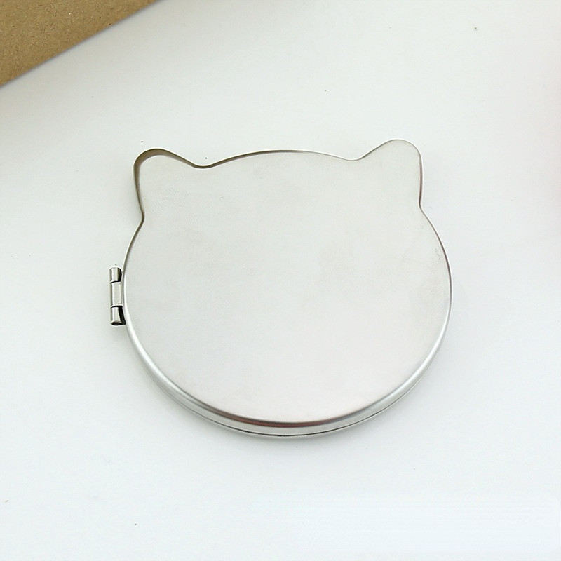 Sirds kaķa formas pārnēsājams saliekams spogulis Mini kompakts nerūsējošā tērauda metāla spogulis kosmētikas futrālis grima rīki augstas kvalitātes