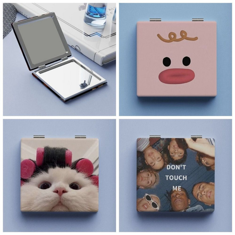 Mačkasti uzorak Ogledalo za šminkanje Kozmetički alati Stojeće povećalo Džepno ogledalo Slatko dvostrano sklopivo ogledalo Žene