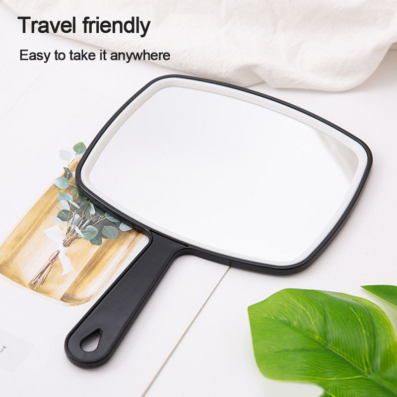 Rokā turamie ceļojumu piederumi Divpusēji palielināmā gaisma tualetes spogulis grima spogulis salona stils