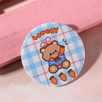 Vanity Mirror Water Proof Cartoon Outdoor Creativity Lovely Mini Pocket Mirror Cute στρογγυλός καθρέφτης Health & Beauty Flourish Pu