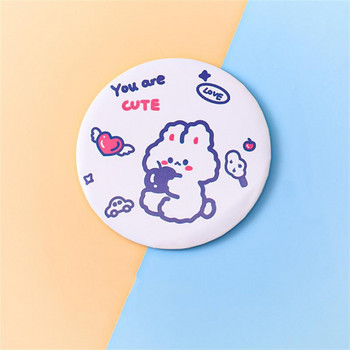 Vanity Mirror Water Proof Cartoon Outdoor Creativity Lovely Mini Pocket Mirror Cute στρογγυλός καθρέφτης Health & Beauty Flourish Pu