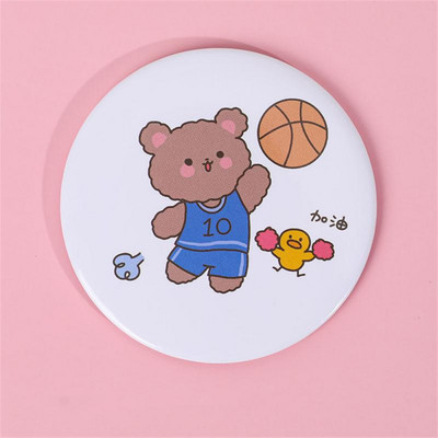 Hiú tükör vízálló rajzfilm kültéri kreativitás Lovely mini zsebtükör Aranyos kerek tükör Egészség és szépség Virágzik Pu