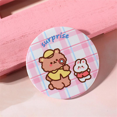 Hiú tükör vízálló rajzfilm kültéri kreativitás Lovely mini zsebtükör Aranyos kerek tükör Egészség és szépség Virágzik Pu