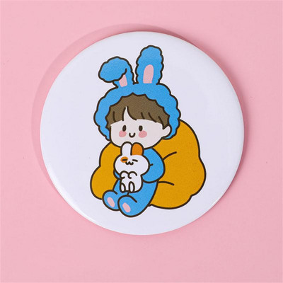 Hiú tükör vízálló rajzfilm kültéri kreativitás Lovely mini zsebtükör Aranyos kerek tükör Egészség és szépség Virágzik Pu