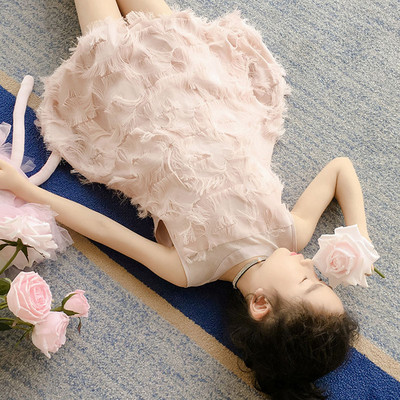 Ljetna haljina za djevojčice 2021. Nova haljina u stilu princeze s mašnom na leđima od perja od šifona i mreže za tinejdžere za 5, 7, 9, 11, 13 godina Odjeća za veliku djecu