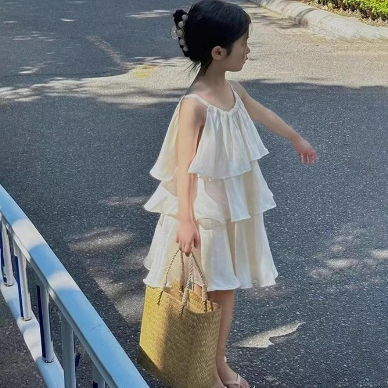 Bērnu kleita 2024. gada vasarā, jaundzimušo meiteņu saldās temperamenta kleitas, kūkas kleitas, bērnu apģērbi