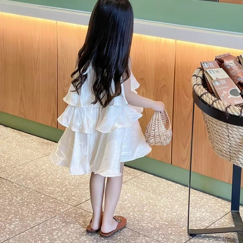 Bērnu kleita 2024. gada vasarā, jaundzimušo meiteņu saldās temperamenta kleitas, kūkas kleitas, bērnu apģērbi