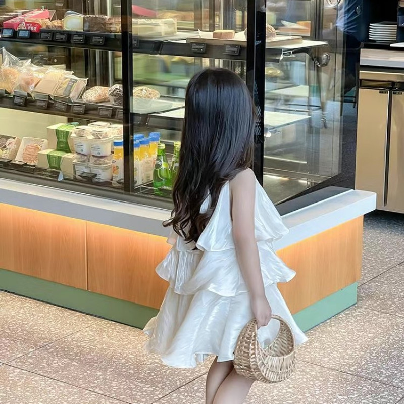 Bērnu kleita 2024. gada vasarā, jaundzimušo meiteņu saldās temperamenta kleitas, kūkas kleitas, bērnu apģērbi