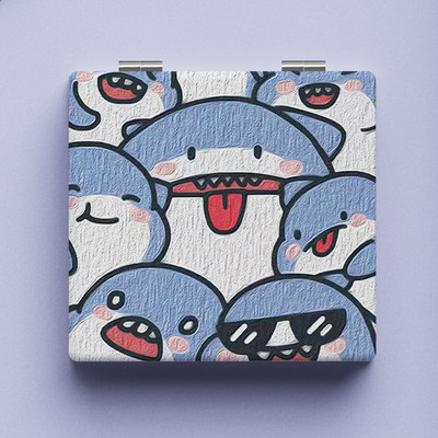 Mini salokāms kosmētikas spogulis jauks kvadrātveida kosmētiskais tualetes spogulis Divpusējs kompakts spogulis Pārnēsājams rokas spoguļi kabatas spogulis