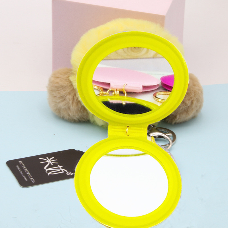 Slatko plišano prijenosno ogledalo za šminkanje Mini dvostrano ručno ogledalo za šminku Sklopivo džepno kompaktno ogledalo Ljepota Kozmetički alati