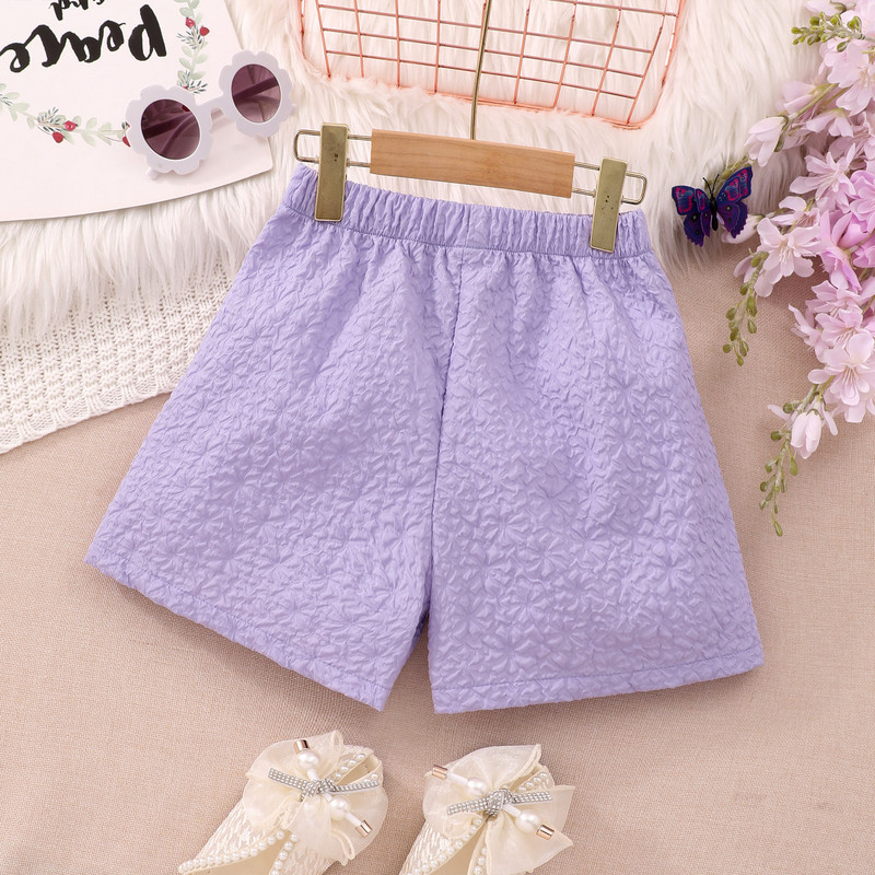 Ljetne kratke hlače za tinejdžerice 2024. Jednobojne kratke hlače A-kroja s elastičnim strukom Modne ljubičaste udobne kratke hlače za djecu 8 9 10 11 12 godina