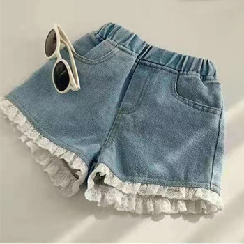 Κορεάτικο στυλ Παιδικό σορτς Δαντελένιο τζιν παντελόνι για κορίτσια μαλακό παντελόνι 2-7Y