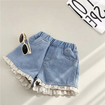 Κορεάτικο στυλ Παιδικό σορτς Δαντελένιο τζιν παντελόνι για κορίτσια μαλακό παντελόνι 2-7Y