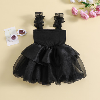 Παιδικό φόρεμα για κοριτσάκια με μπαλάκι Αμάνικο Φόρεμα φιόγκου με στρώσεις από τούλι σε γραμμή Α Καλοκαιρινό φόρεμα για πάρτι γενεθλίων με συνονθύλευμα