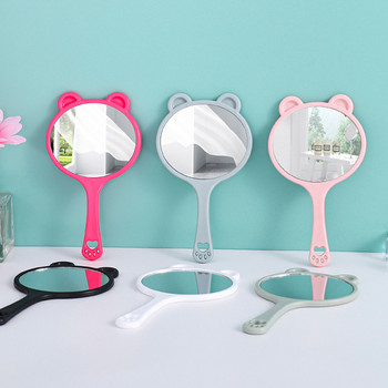 Карикатура Сладко огледало с дръжка Kawaii Cat Make Up Mirror Преносимо ръчно козметично огледало Спалня Момиче Студентка Огледала за тоалетка