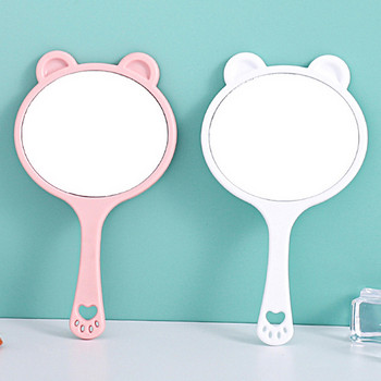 Карикатура Сладко огледало с дръжка Kawaii Cat Make Up Mirror Преносимо ръчно козметично огледало Спалня Момиче Студентка Огледала за тоалетка