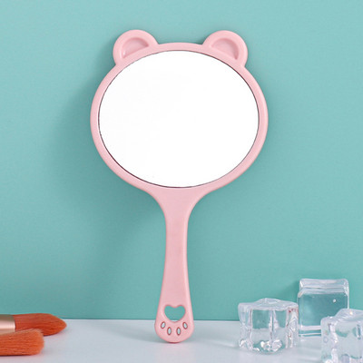 Karikatūra jauks spogulis ar rokturi Kawaii kaķu kosmētikas spogulis pārnēsājams rokas kosmētikas spogulis Guļamistabas meitenes studentu pārģērbšanās spoguļi