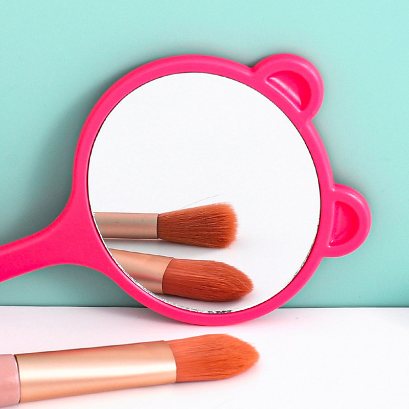 Karikatūra jauks spogulis ar rokturi Kawaii kaķu kosmētikas spogulis pārnēsājams rokas kosmētikas spogulis Guļamistabas meitenes studentu pārģērbšanās spoguļi