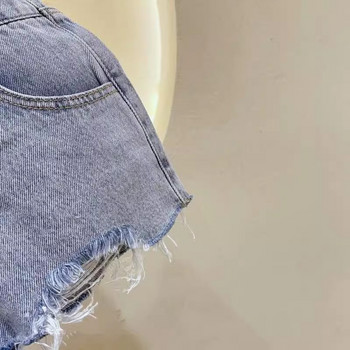 Κοριτσίστικο τζιν σορτς καλοκαιρινό λεπτό παιδικό σκισμένο εξωτερικό καυτό παντελόνι τριών τετάρτων Μαλακό παντελόνι Παιδικό σορτς