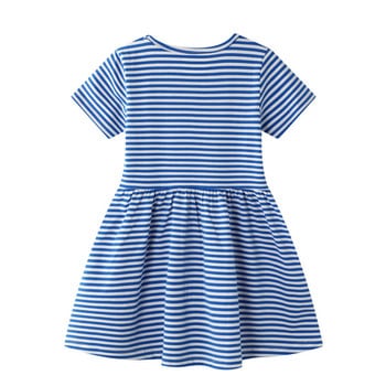 Little maven 2024 Baby Girls Summer Cartoon Rainbow ριγέ casual φόρεμα βαμβακερά ρούχα για παιδιά Παιδικά ρούχα 2-7 ετών