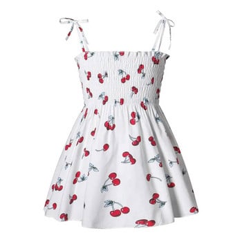 2024 Лятна рокля за момиченца на цветя Детска ежедневна рокля за малко дете Детски памучни дрехи Рокля за момичета Слинг без ръкави Плажен сарафан
