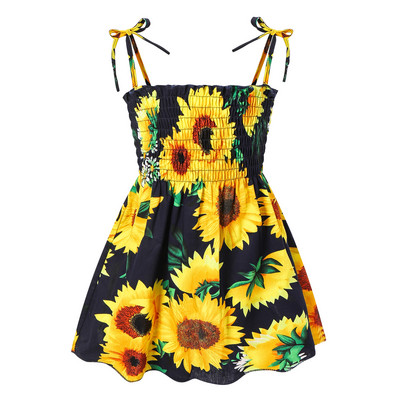 2024 rochie florală de vară pentru fetiță, ocazională pentru copii, pentru copii mici, haine din bumbac, rochie pentru fete, rochie de soare de plajă, fără mâneci