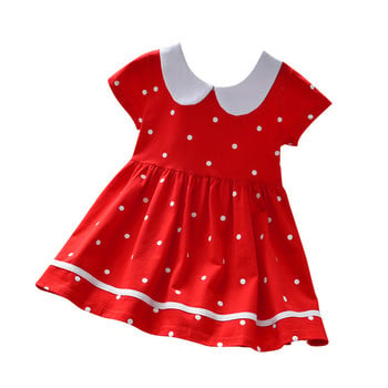 Little maven 2024 Βρεφικά κορίτσια καλοκαιρινό κόκκινο φόρεμα βαμβακερά καθημερινά ρούχα Κόκκινα υπέροχα παιδικά άνετα ρούχα για παιδιά 2-7 ετών