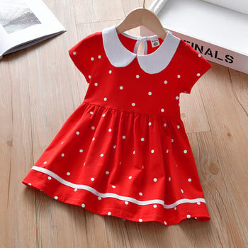 Little maven 2024 Βρεφικά κορίτσια καλοκαιρινό κόκκινο φόρεμα βαμβακερά καθημερινά ρούχα Κόκκινα υπέροχα παιδικά άνετα ρούχα για παιδιά 2-7 ετών