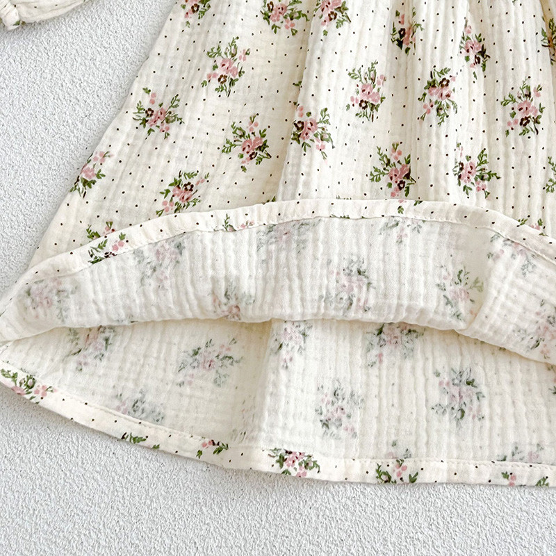 Pavasara rudens bērni Meiteņu zīdaiņu kleita ar garām piedurknēm, ar ziedu apdruku, princeses kleita ikdienišķa meiteņu kleita bērnu apģērba kleita