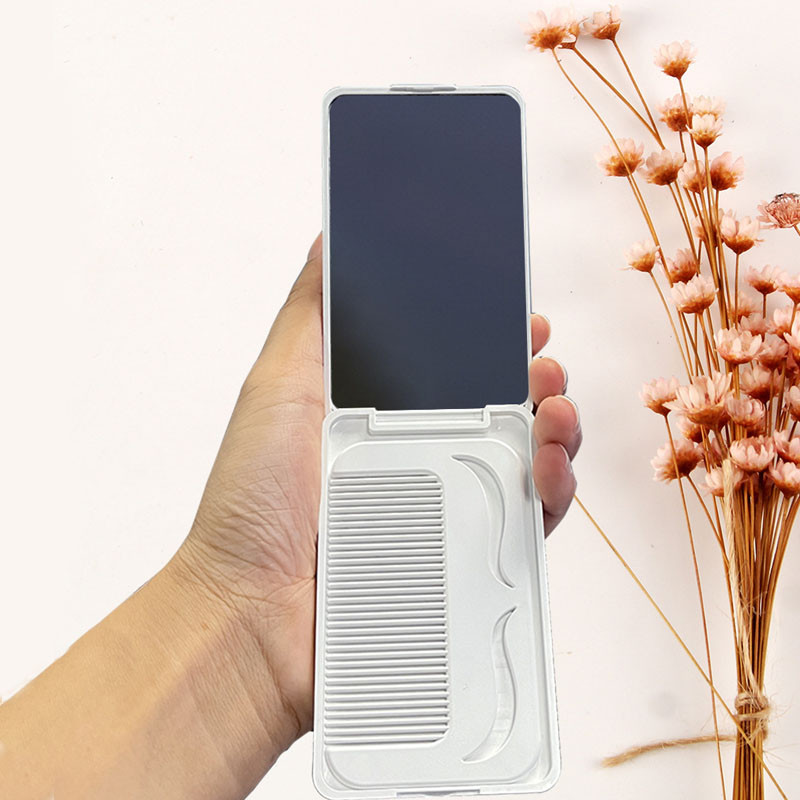 Mazs spoguļu ķemmes komplekts vienkrāsains modes pārnēsājams salokāms grima spogulis ar ķemmi meitenēm dāvanu aplauzuma rīki tualetes spogulis ceļojumi