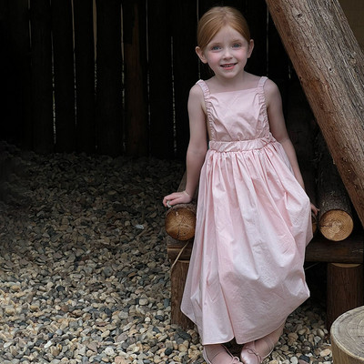 Nyári baba lányoknak felfüggesztett, puffadt ruha Ujjatlan, édes hercegnős ruha lányoknak koreai stílusú lányoknak, kifinomult kidolgozású hercegnőruha