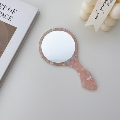 Korejsko ogledalo s octenom kiselinom za šminkanje, prijenosno ručno ogledalo za nošenje s ručkom, jednostrano toaletno ogledalo za žene, djevojke