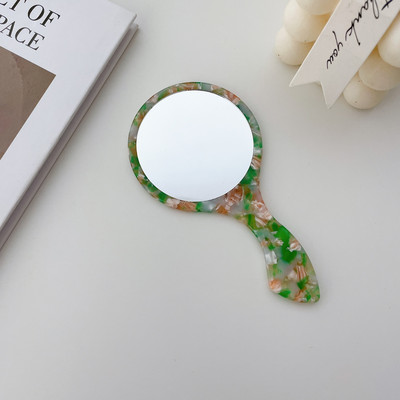 Korejsko ogledalo s octenom kiselinom za šminkanje, prijenosno ručno ogledalo za nošenje s ručkom, jednostrano toaletno ogledalo za žene, djevojke