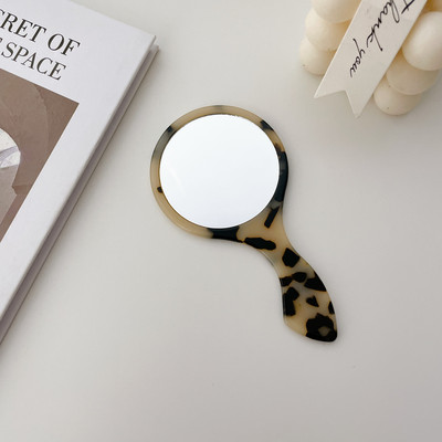 Korejsko ogledalo s octenom kiselinom za šminkanje, prijenosno ručno ogledalo za nošenje s ručkom, jednostrano toaletno ogledalo za žene, djevojke