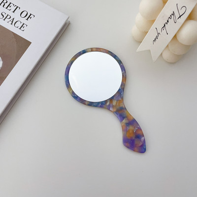 Korejsko ogledalo s octenom kiselinom za šminkanje, prijenosno ručno ogledalo za nošenje s ručkom, jednostrano toaletno ogledalo za žene, djevojke